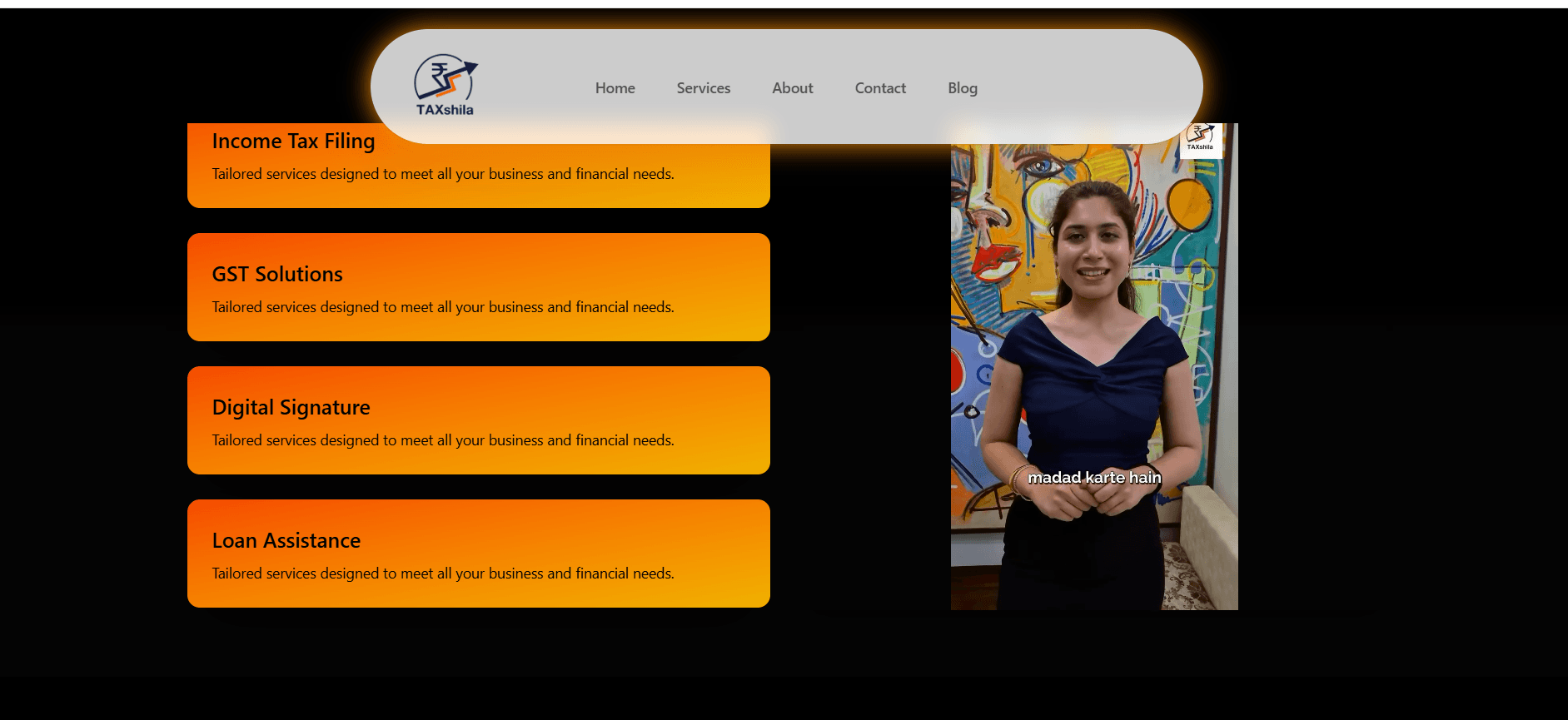 Taxshila website preview